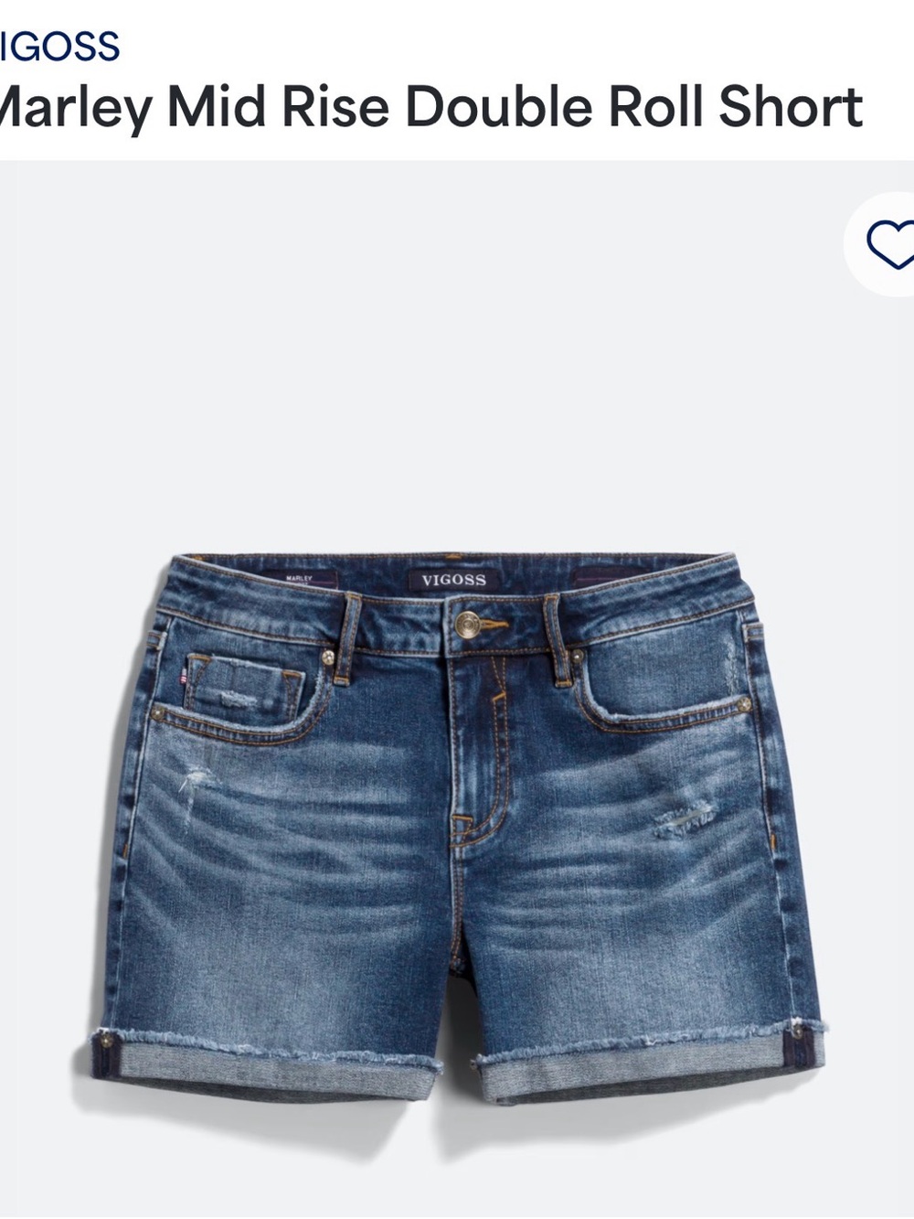 VIGOSS Dark Wash Blue Denim Jean Shorts